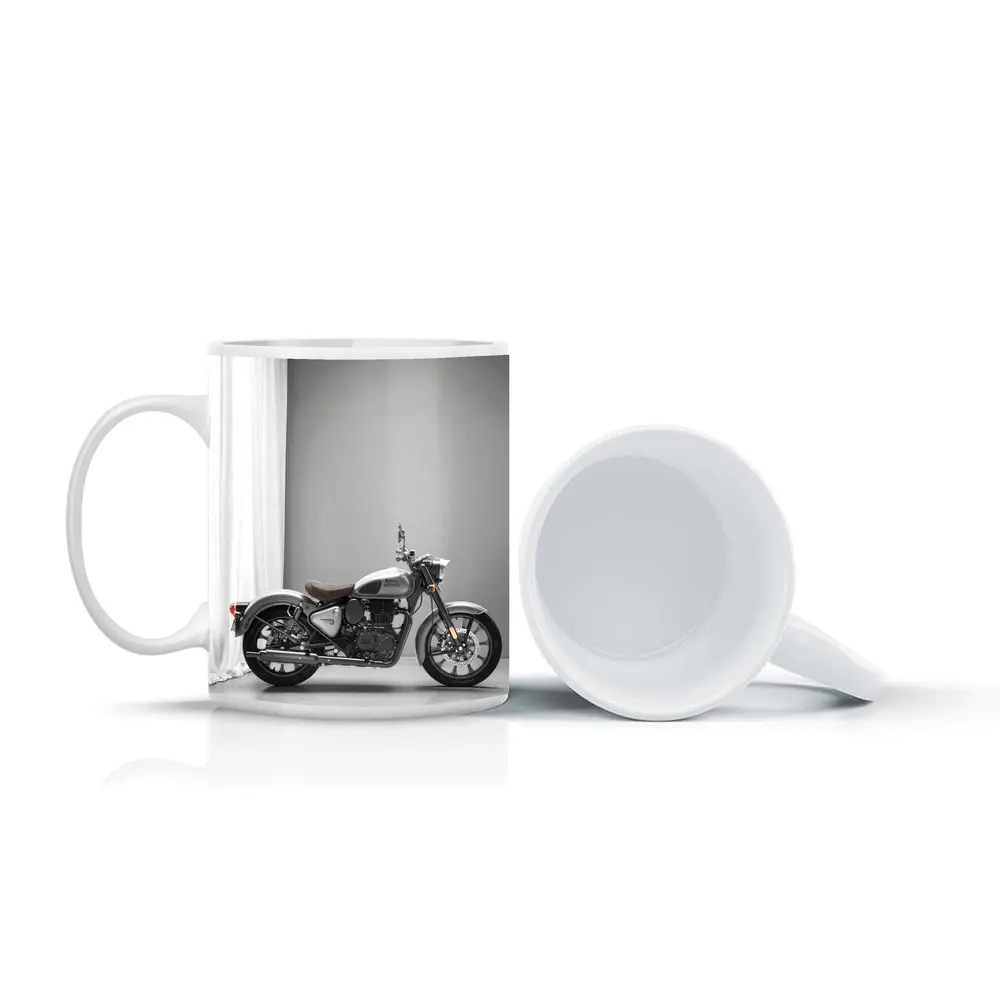 Royal Enfield Classic Silver Motorcycle Gray Studio – Mugs