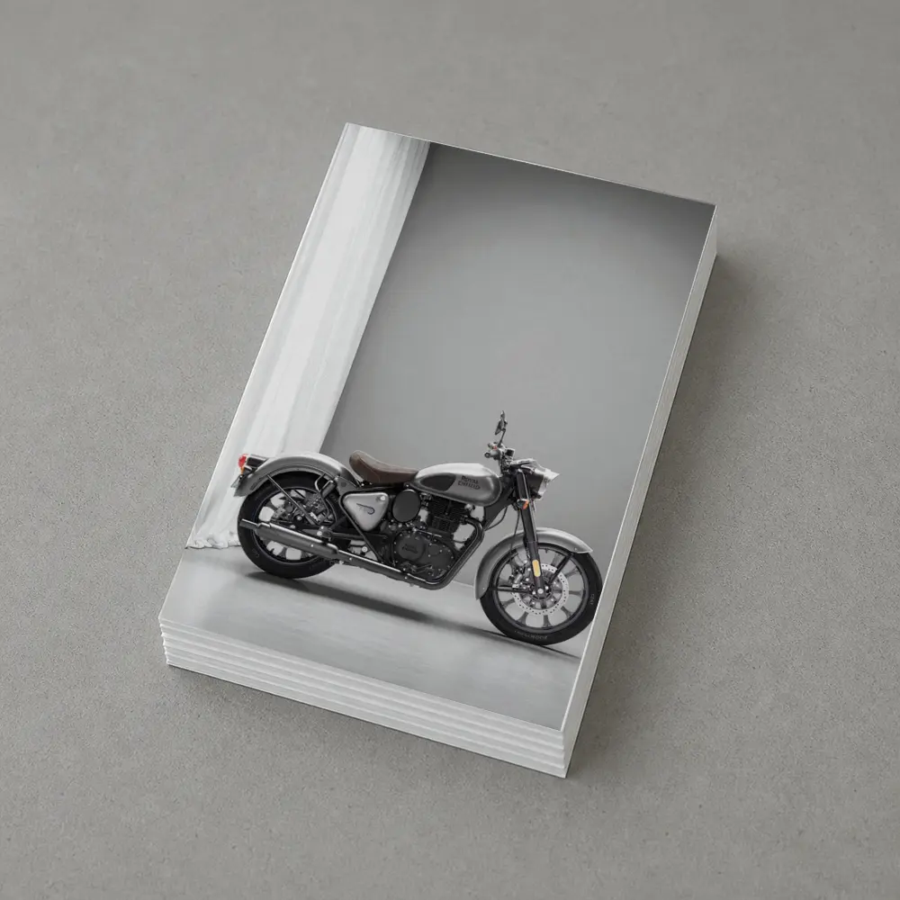 Royal Enfield Classic Silver Motorcycle Gray Studio – Postcards
