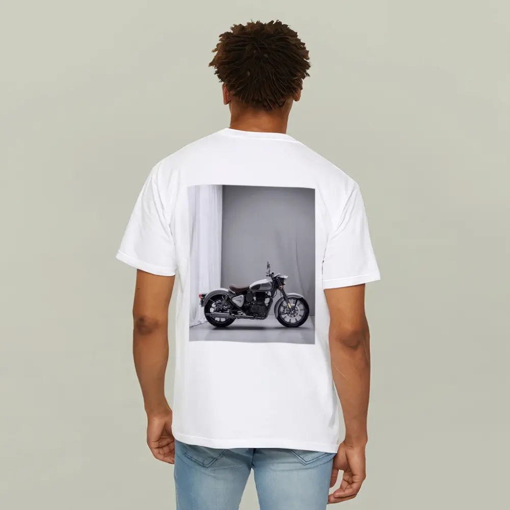 Royal Enfield Classic Silver Motorcycle Gray Studio – T-Shirts