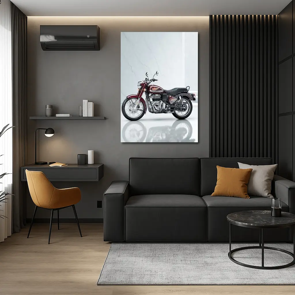 Royal Enfield Bullet Classic Maroon Studio – Wall Art