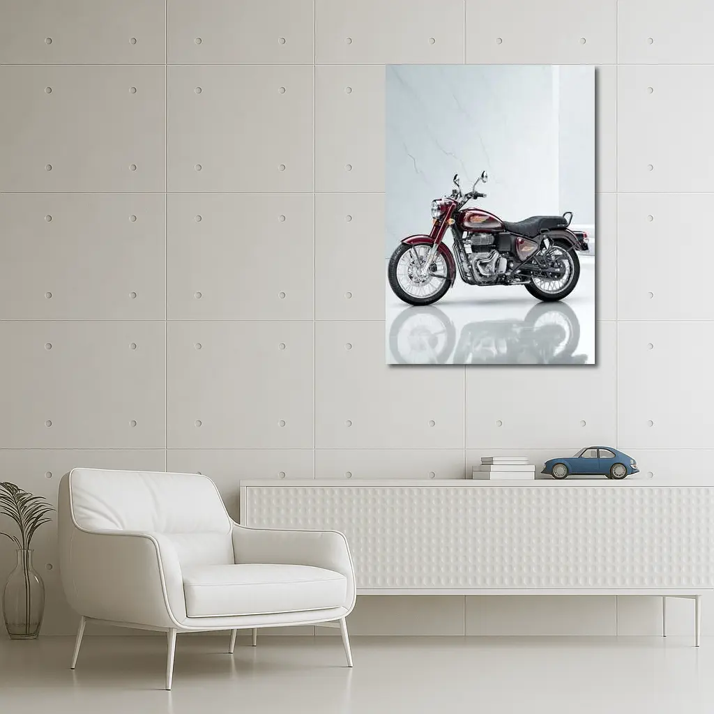 Royal Enfield Bullet Classic Maroon Studio – Wall Art