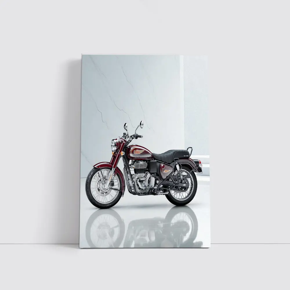 Royal Enfield Bullet Classic Maroon Studio – Wall Art