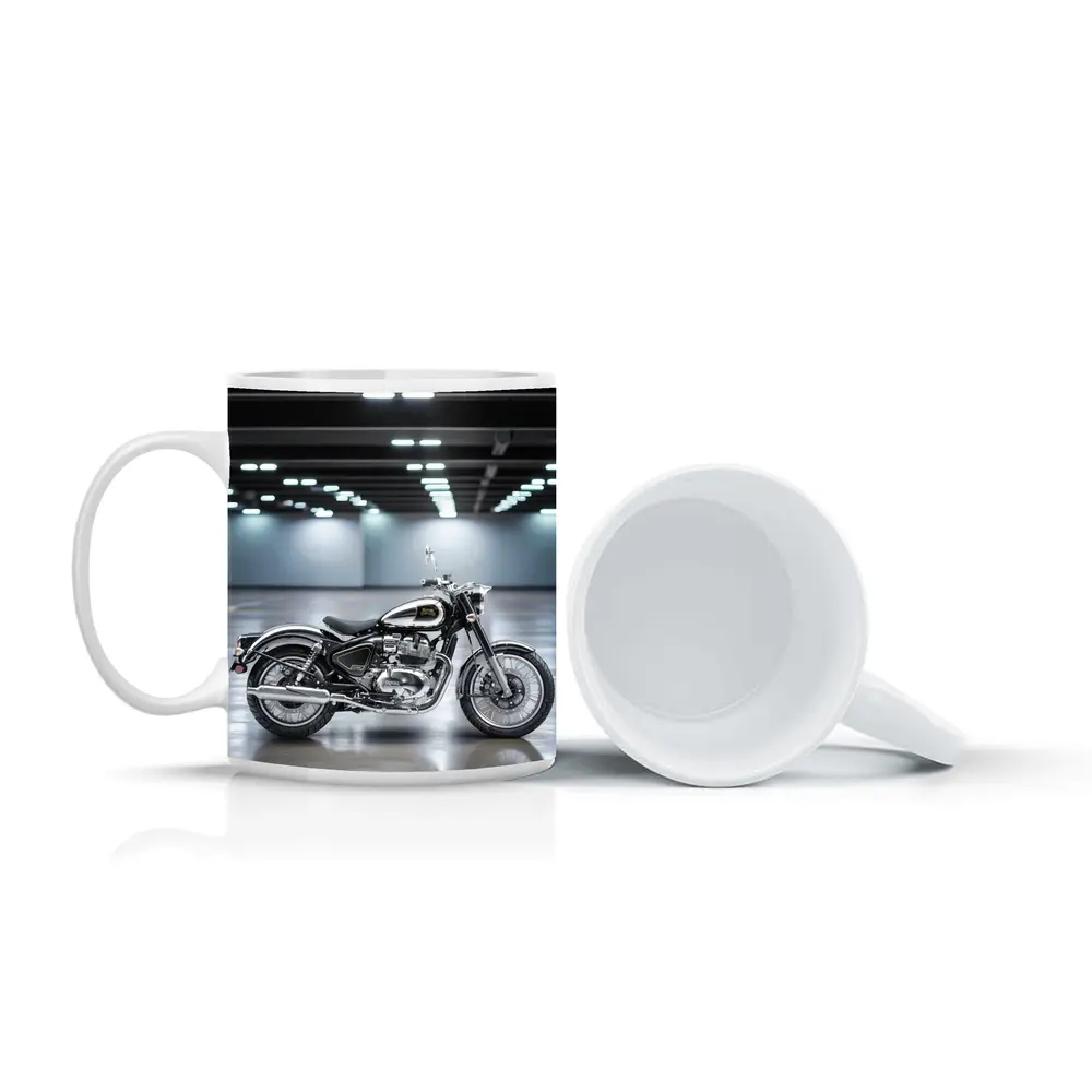 Royal Enfield Classic Black Motorcycle Indoor Studio – Mugs