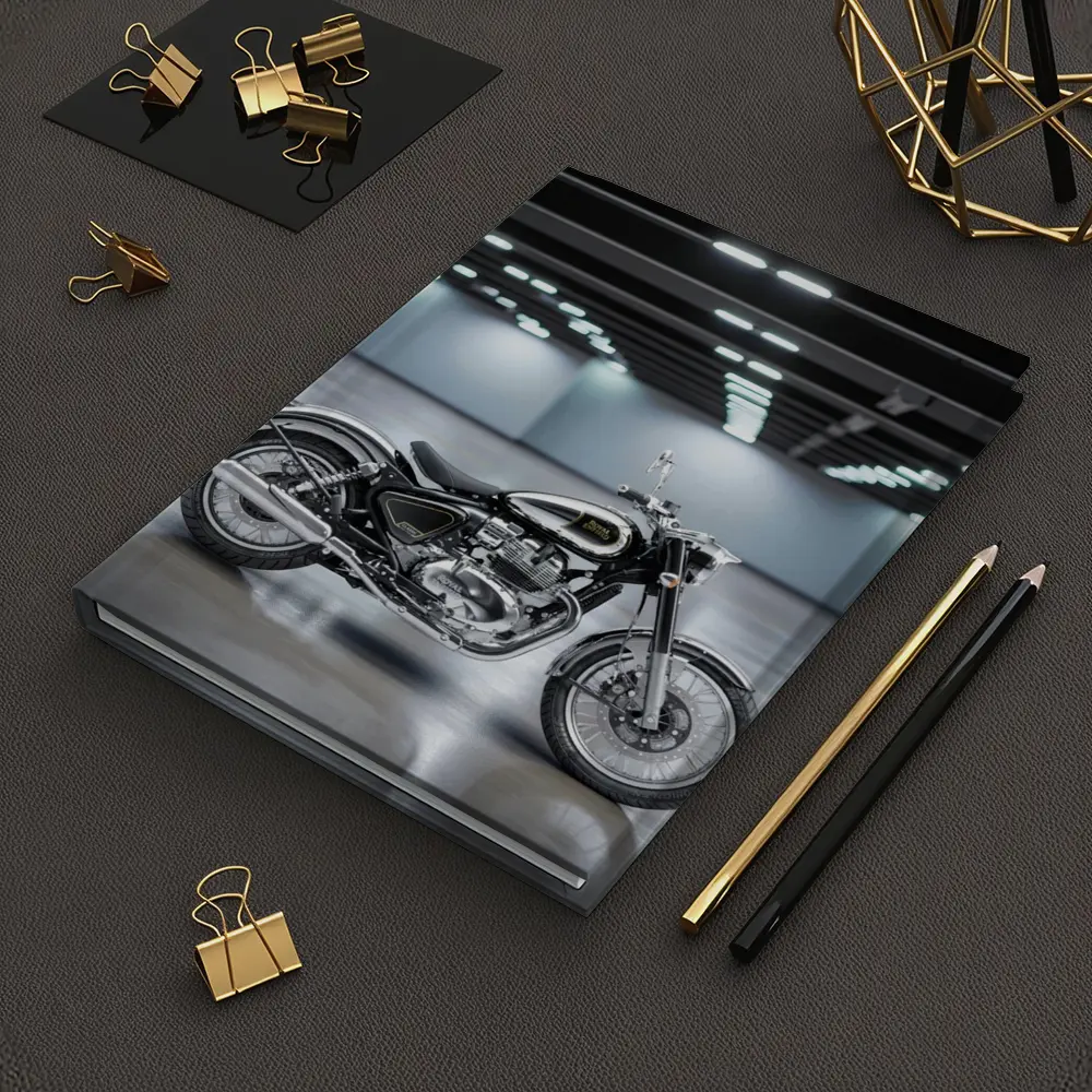 Royal Enfield Classic Black Motorcycle Indoor Studio – Notebooks