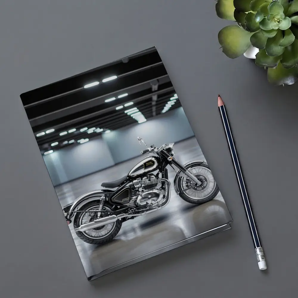 Royal Enfield Classic Black Motorcycle Indoor Studio – Notebooks