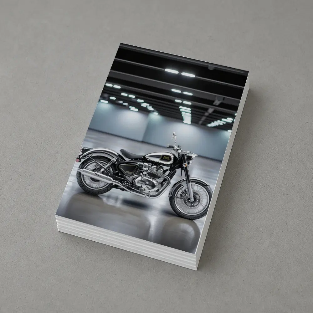 Royal Enfield Classic Black Motorcycle Indoor Studio – Postcards