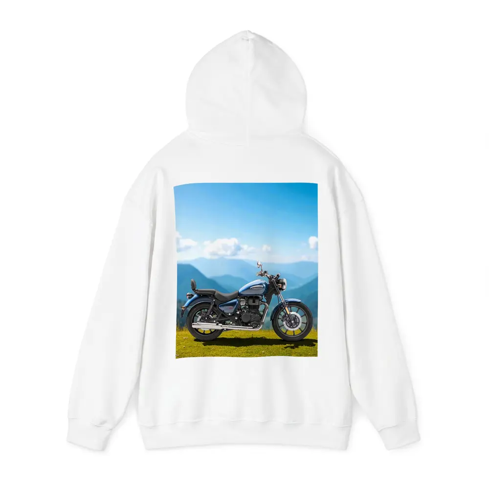 Royal Enfield Meteor Blue Mountain Landscape – Hoodies
