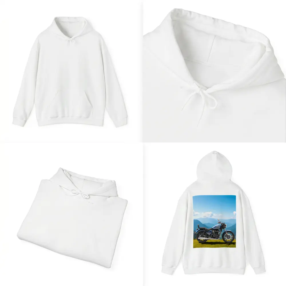 Royal Enfield Meteor Blue Mountain Landscape – Hoodies