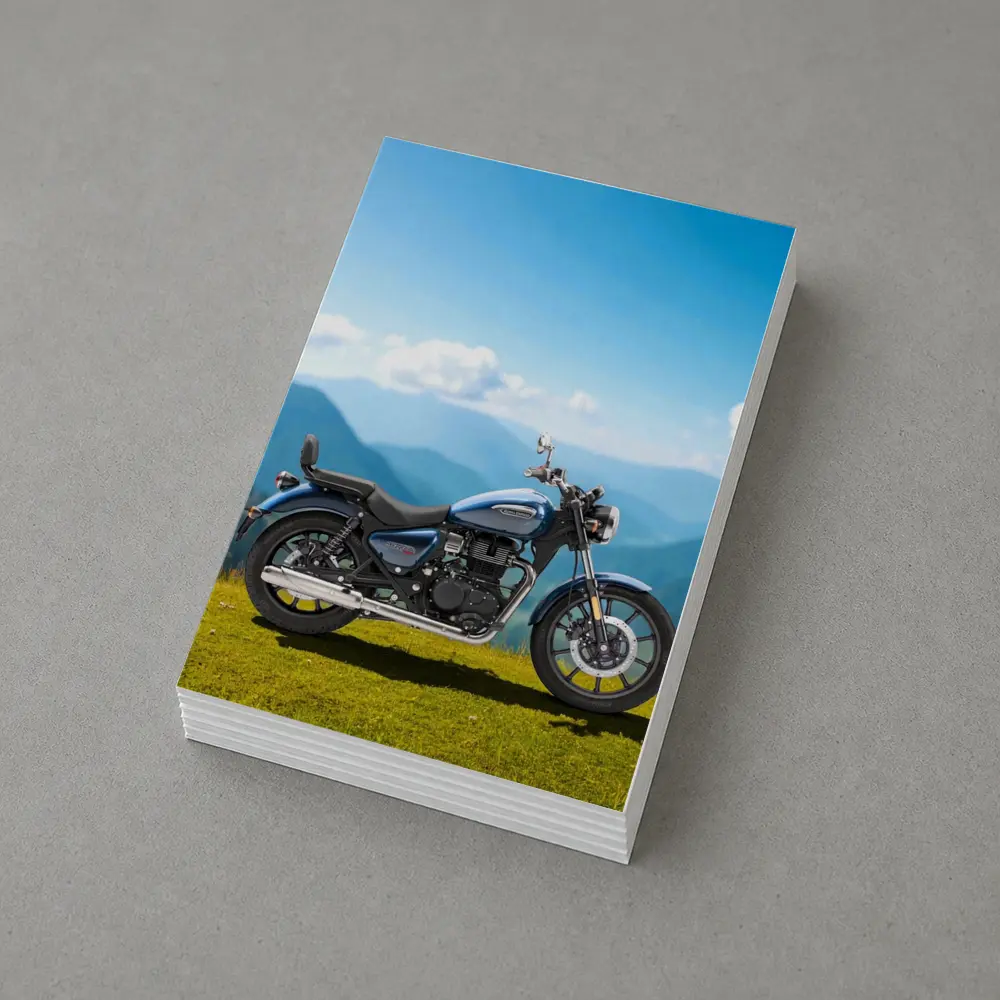 Royal Enfield Meteor Blue Mountain Landscape – Postcards