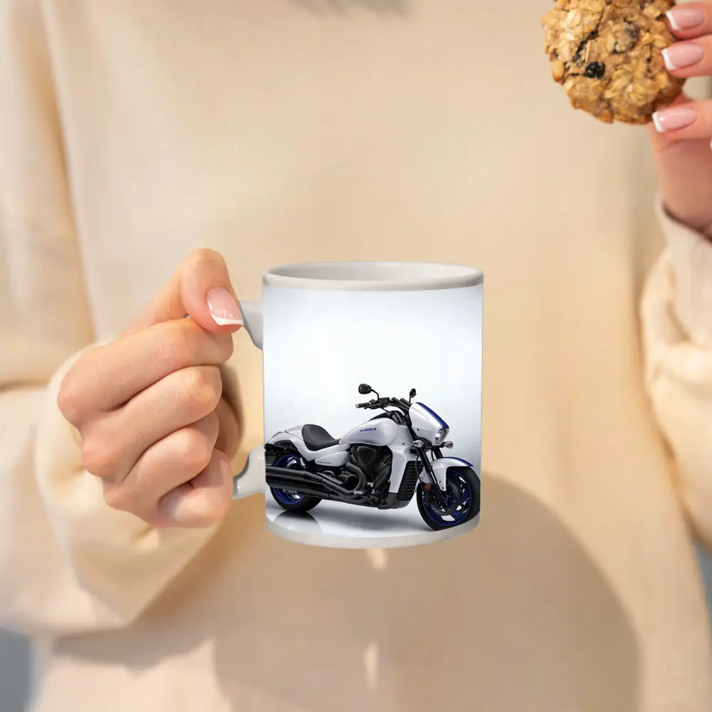 Suzuki Boulevard Cruiser Motorcycle White Blue – Mugs