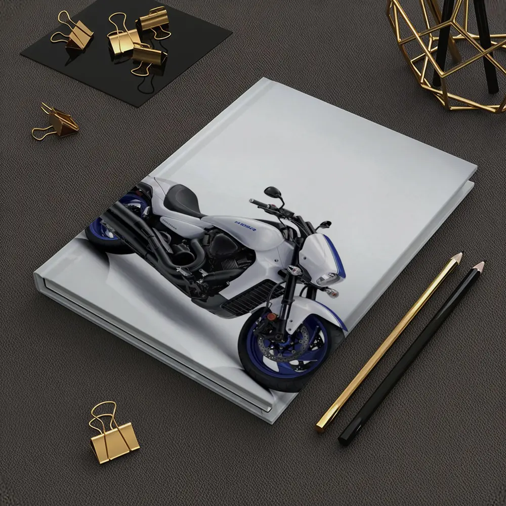 Suzuki Boulevard Cruiser Motorcycle White Blue – Notebooks