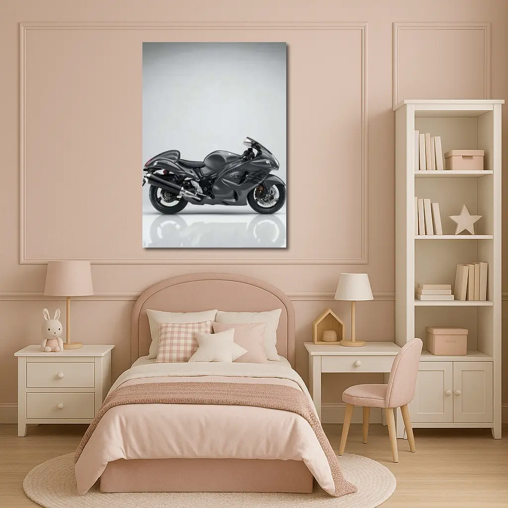 Suzuki Hayabusa Sport Bike Gray Studio – Wall Art