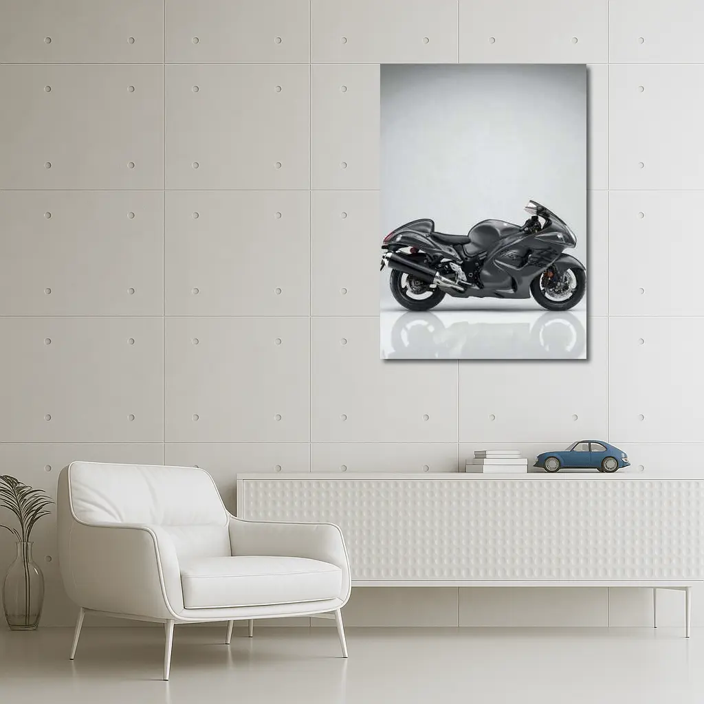 Suzuki Hayabusa Sport Bike Gray Studio – Wall Art