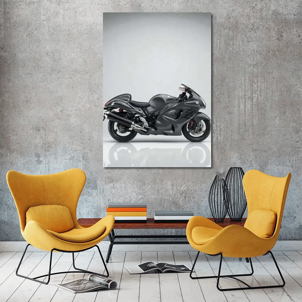 Suzuki Hayabusa Sport Bike Gray Studio – Wall Art