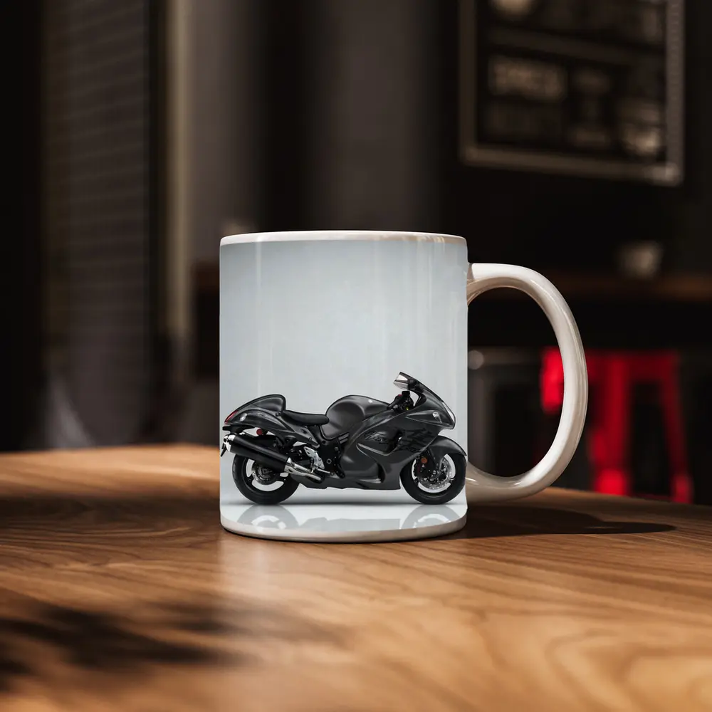 Suzuki Hayabusa Sport Bike Gray Studio – Mugs