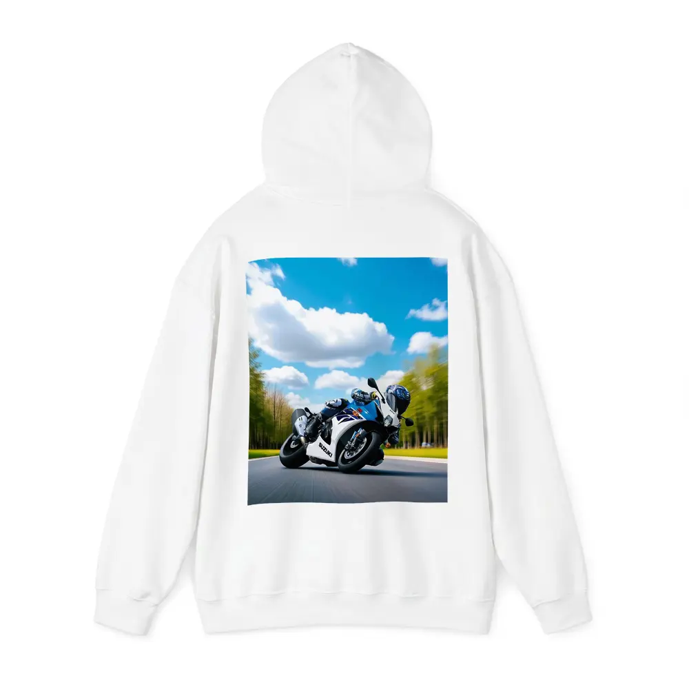 Suzuki GSX-R Sport Bike Blue Sky Road – Hoodies