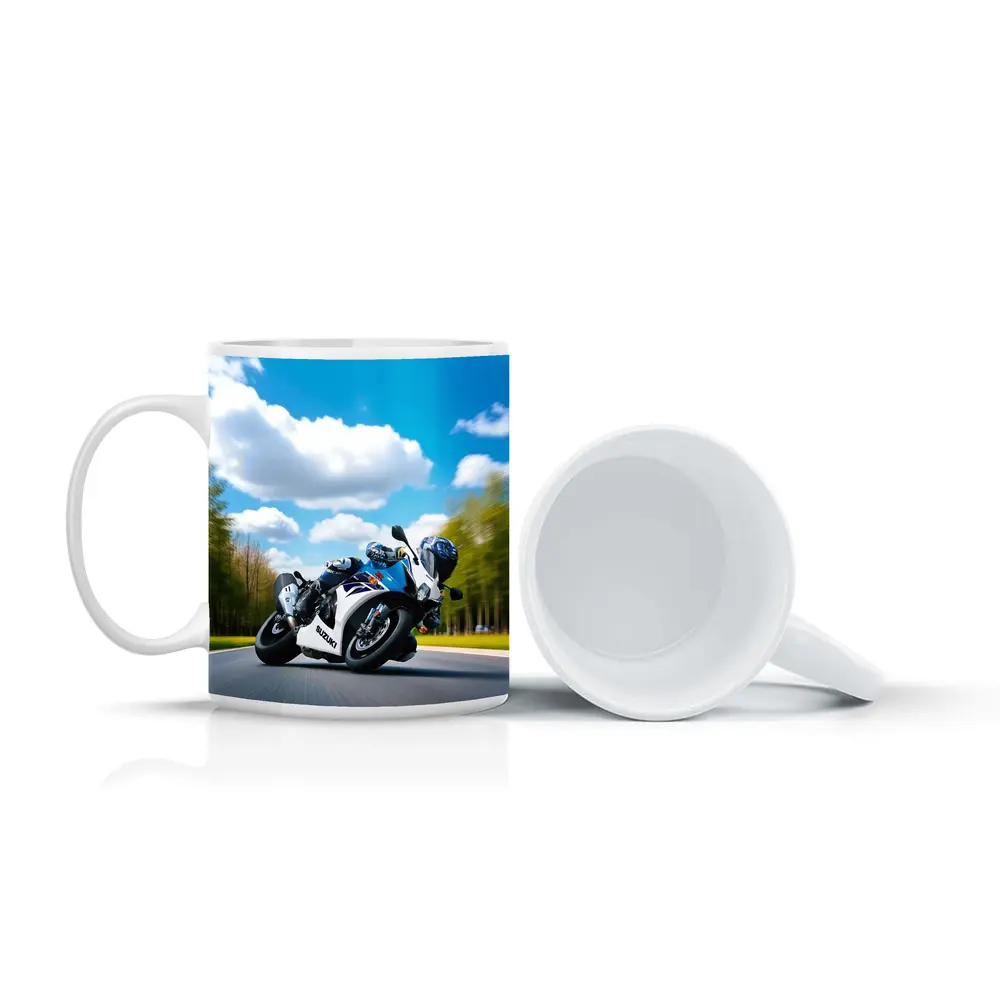 Suzuki GSX-R Sport Bike Blue Sky Road – Mugs