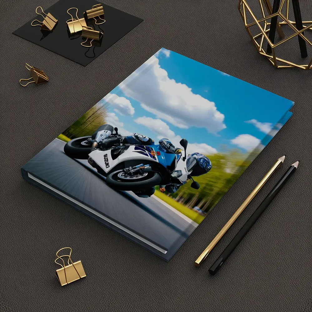 Suzuki GSX-R Sport Bike Blue Sky Road – Notebooks
