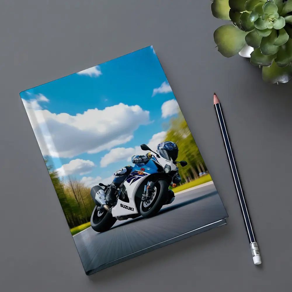 Suzuki GSX-R Sport Bike Blue Sky Road – Notebooks
