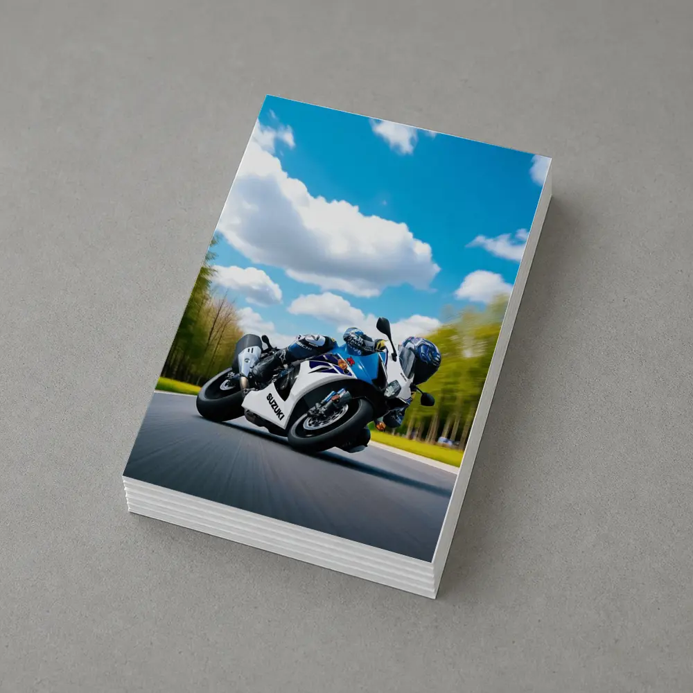 Suzuki GSX-R Sport Bike Blue Sky Road – Postcards