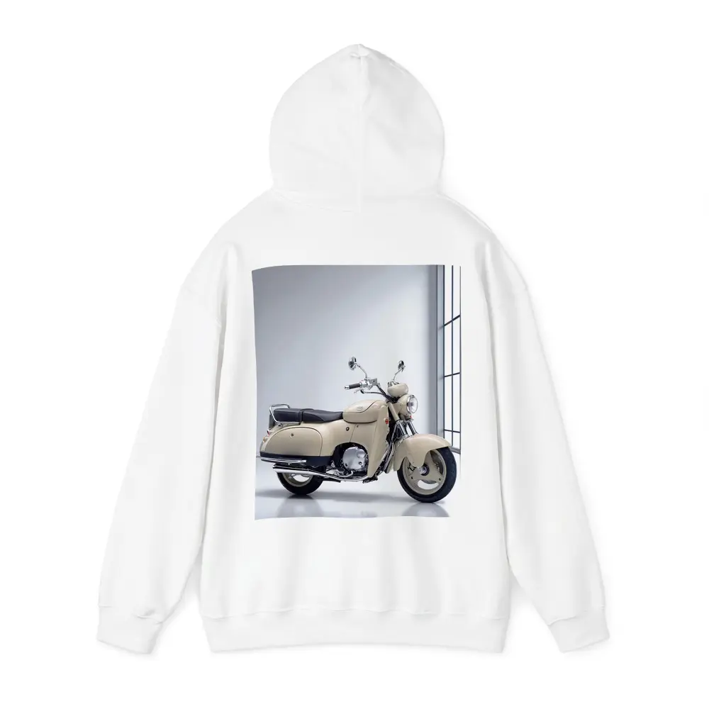 Cream Vintage Scooter Motorcycle White Studio – Hoodies