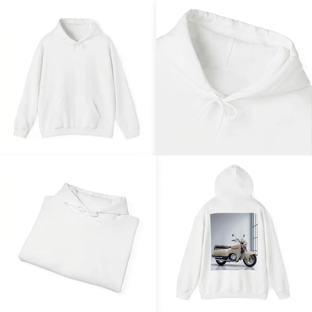 Cream Vintage Scooter Motorcycle White Studio – Hoodies