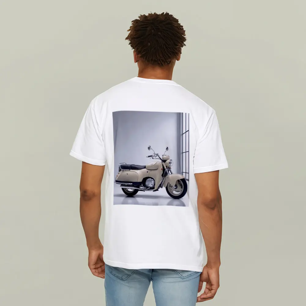 Cream Vintage Scooter Motorcycle White Studio – T-Shirts