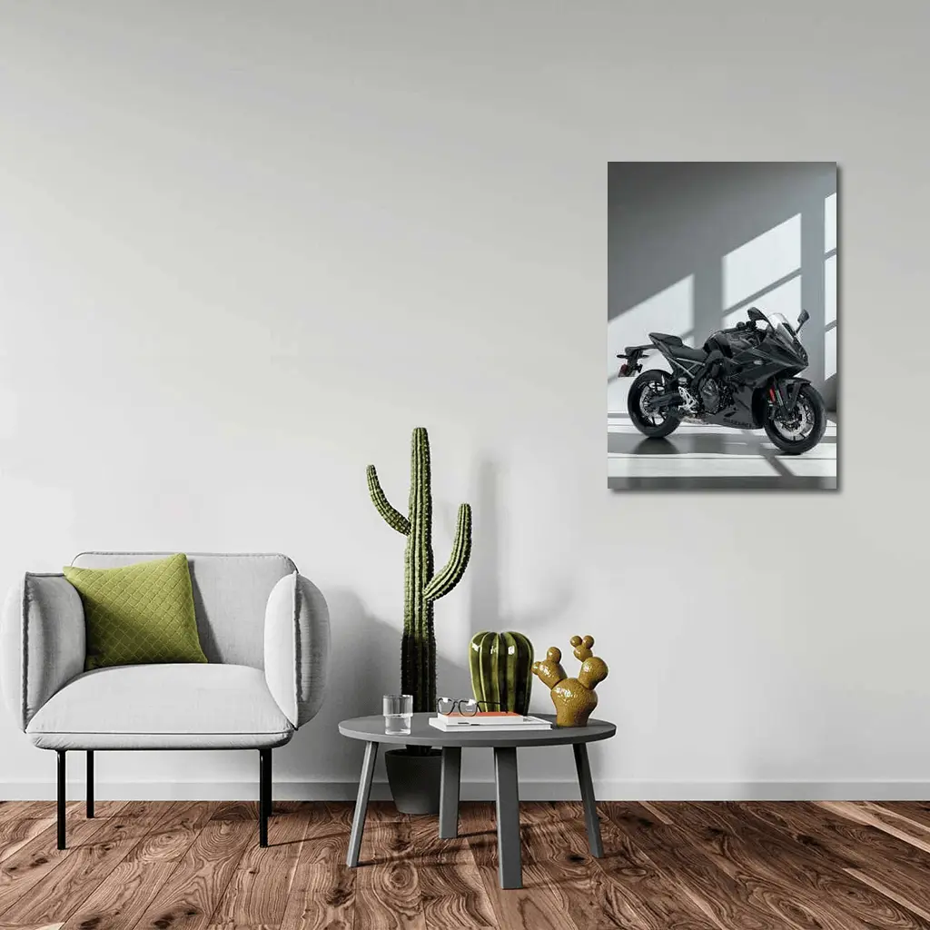 Suzuki Sport Bike Black Minimal Studio – Wall Art