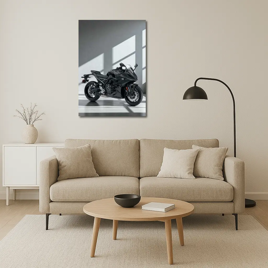Suzuki Sport Bike Black Minimal Studio – Wall Art