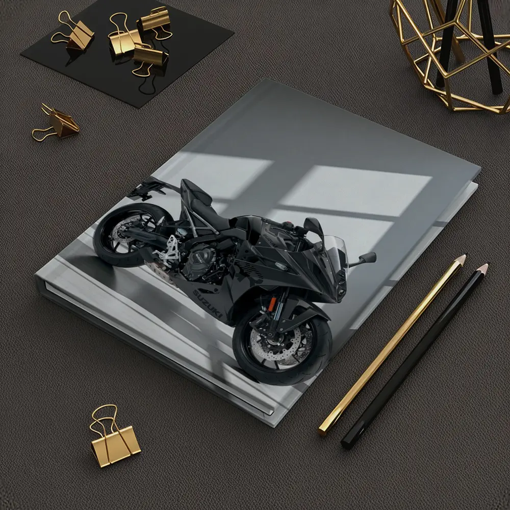 Suzuki Sport Bike Black Minimal Studio – Notebooks