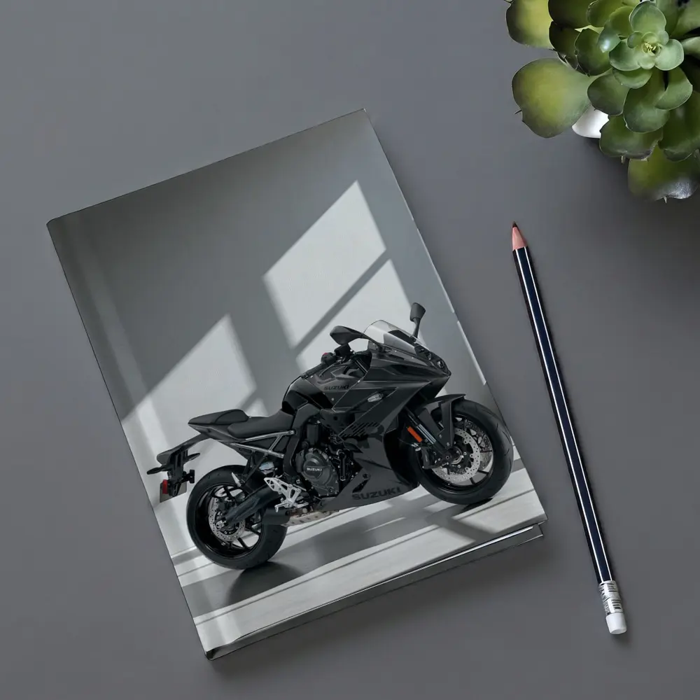Suzuki Sport Bike Black Minimal Studio – Notebooks