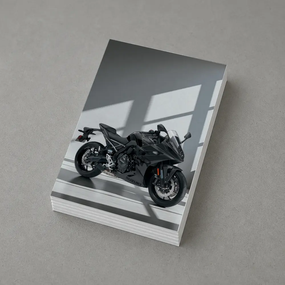 Suzuki Sport Bike Black Minimal Studio – Postcards