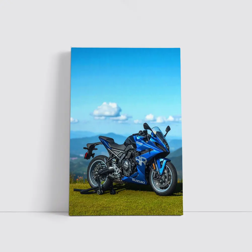 Suzuki GSX Superbike Blue Mountain Landscape – Wall Art