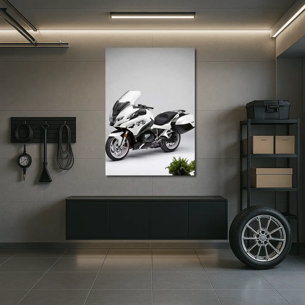 BMW R1250RT Touring Motorcycle White Studio – Wall Art