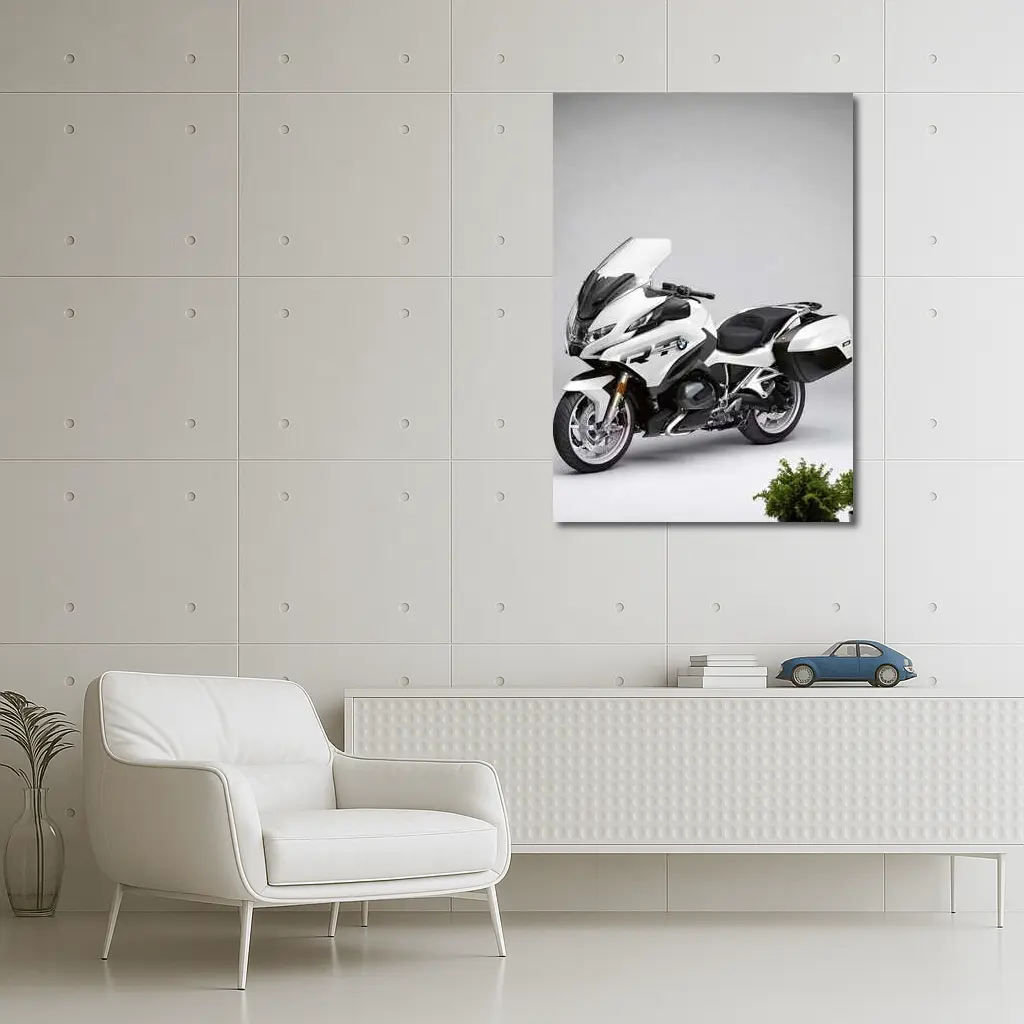 BMW R1250RT Touring Motorcycle White Studio – Wall Art