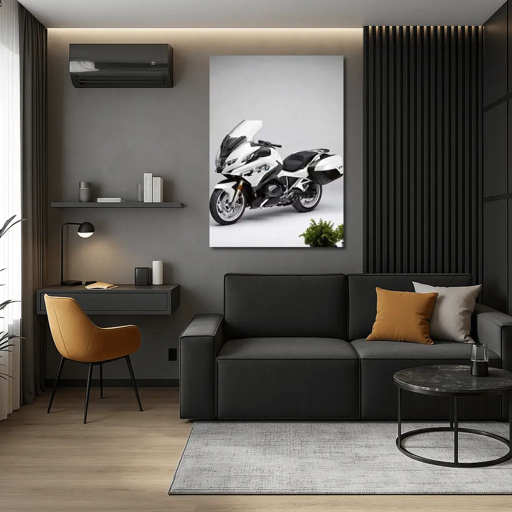 BMW R1250RT Touring Motorcycle White Studio – Wall Art
