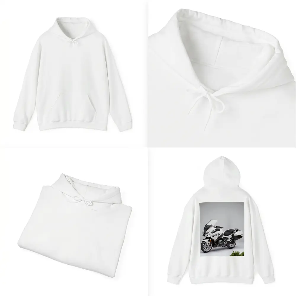 BMW R1250RT Touring Motorcycle White Studio – Hoodies