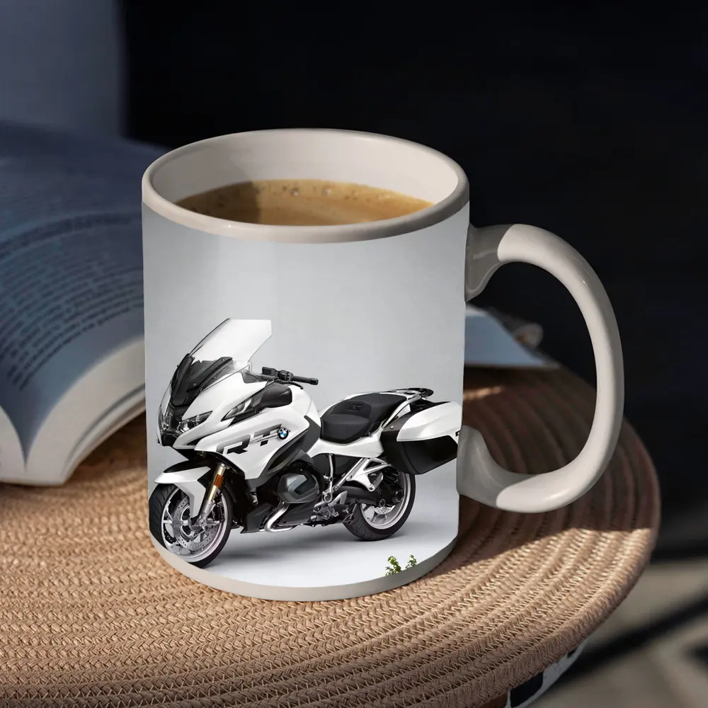 BMW R1250RT Touring Motorcycle White Studio – Mugs