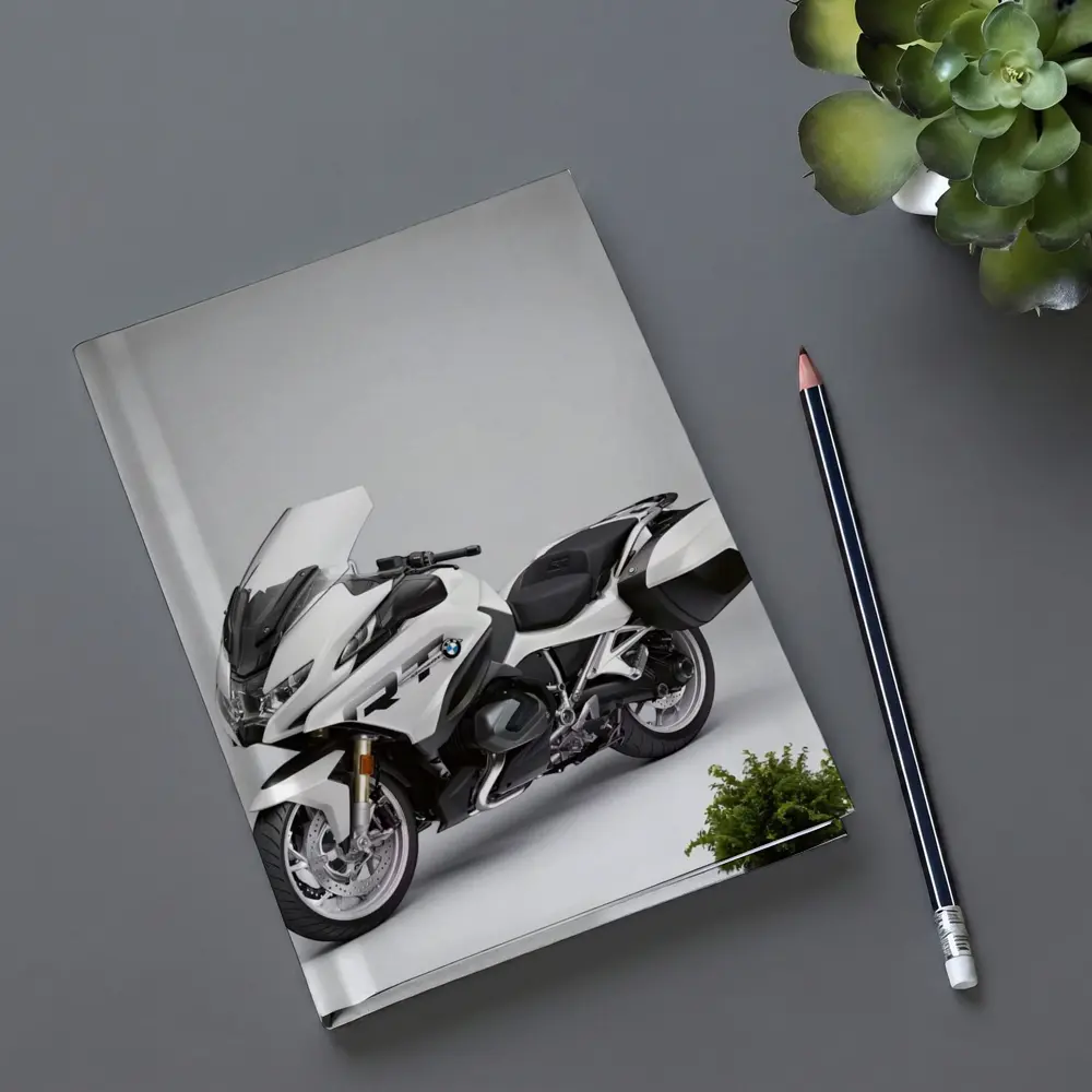 BMW R1250RT Touring Motorcycle White Studio – Notebooks