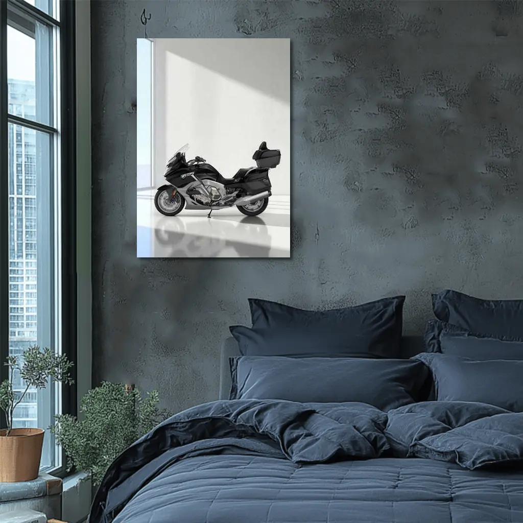 BMW Touring Motorcycle Black Minimal Studio – Wall Art