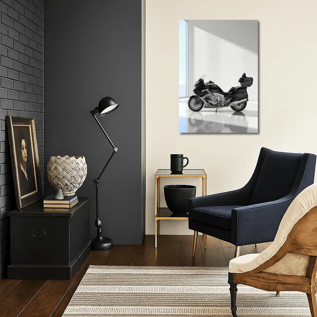 BMW Touring Motorcycle Black Minimal Studio – Wall Art