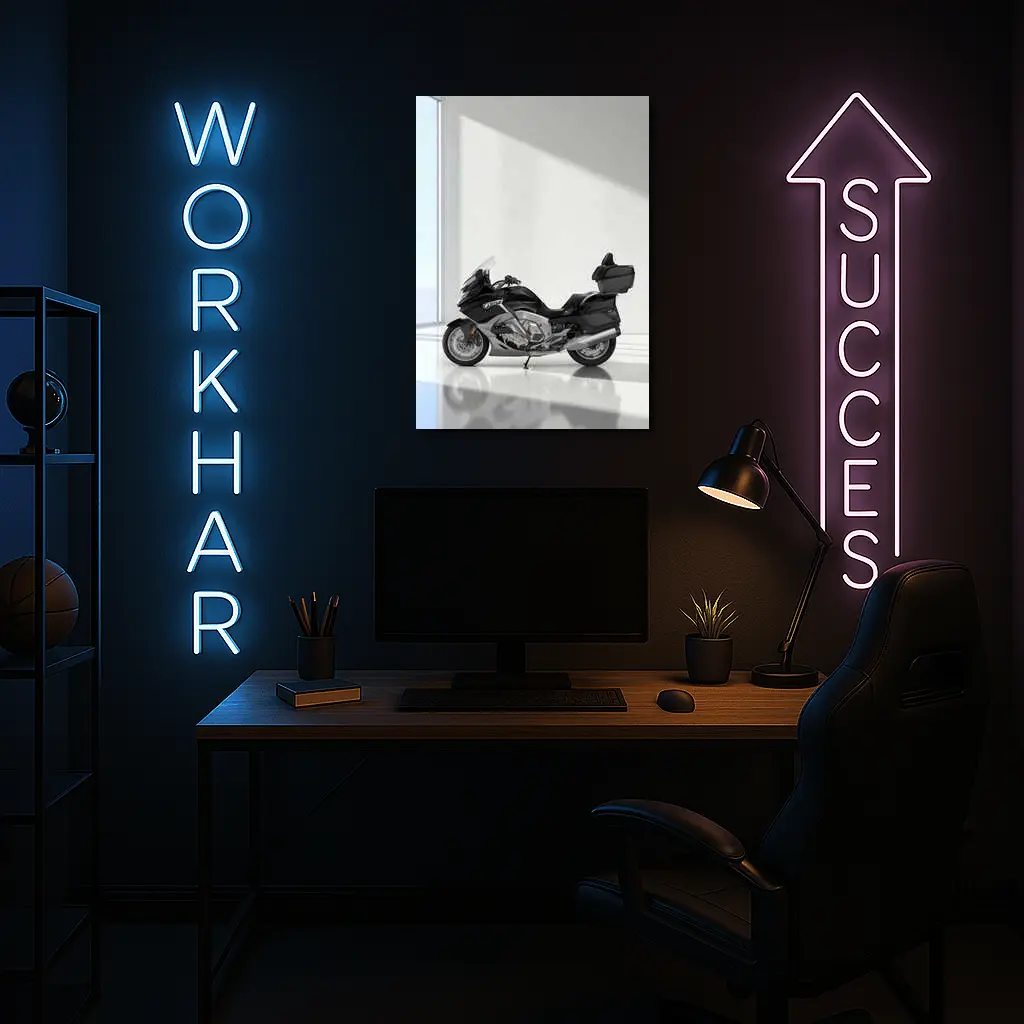 BMW Touring Motorcycle Black Minimal Studio – Wall Art