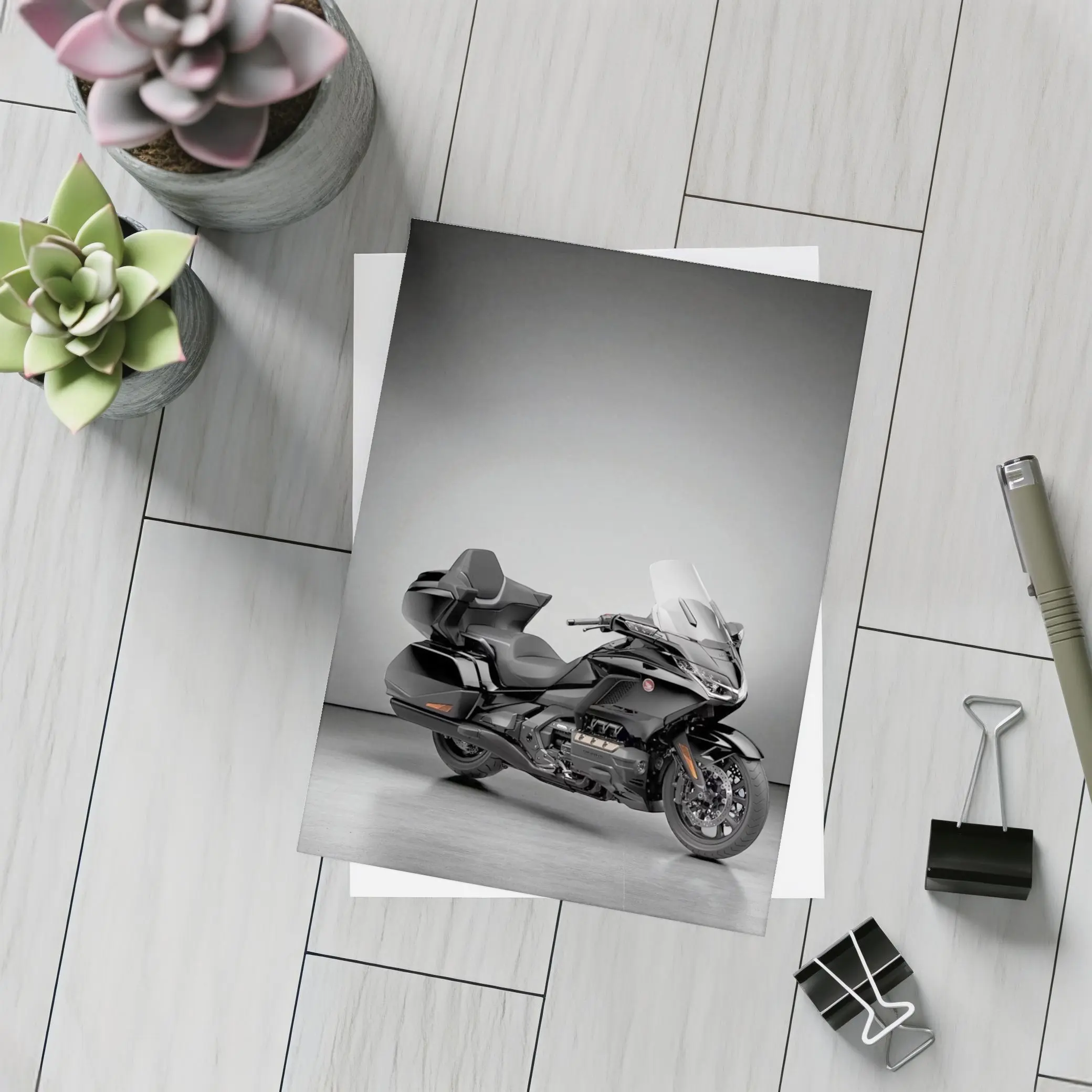 Honda Gold Wing Touring Motorcycle Gray Studio – Postcards