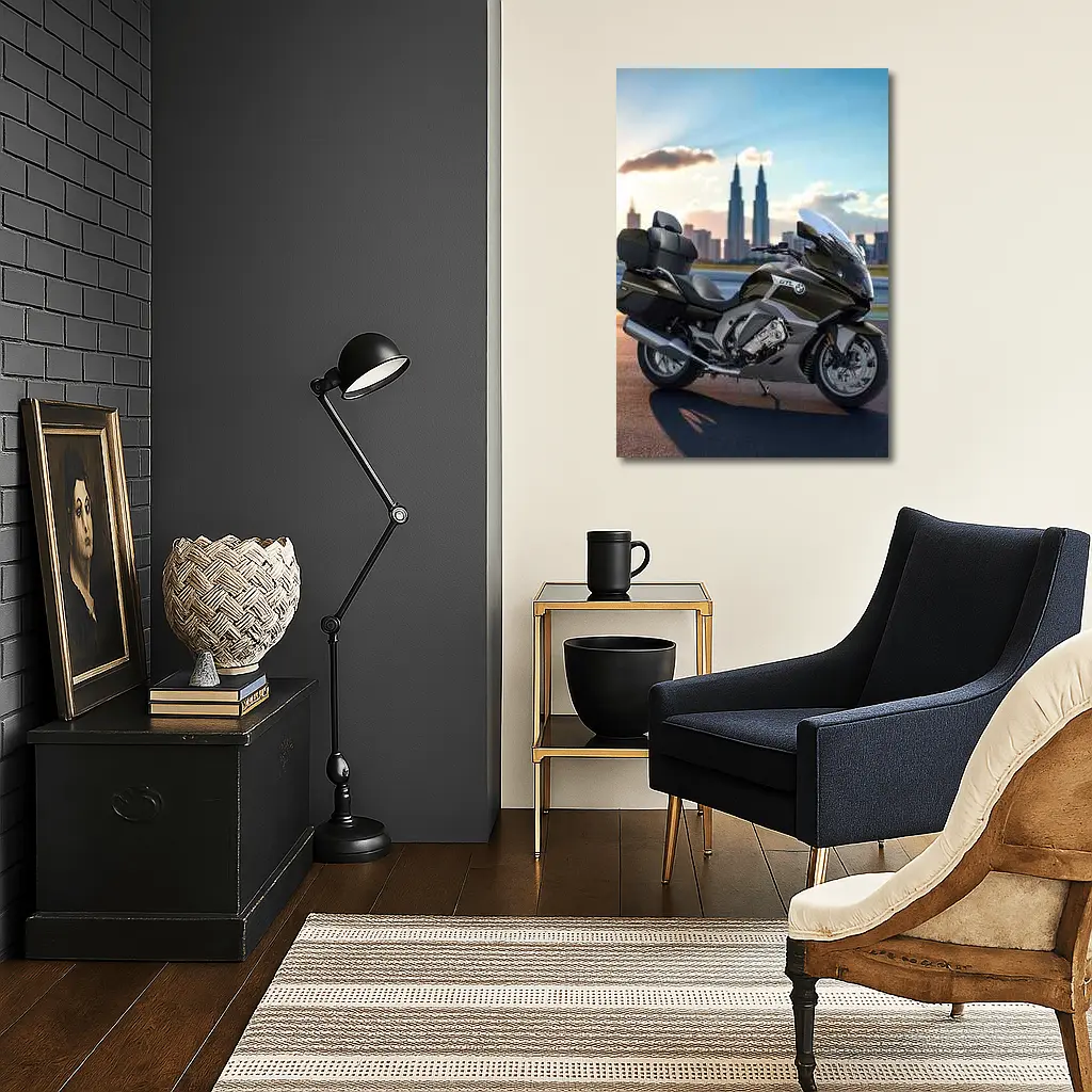 BMW K1600 GTL Touring Motorcycle City Skyline – Wall Art