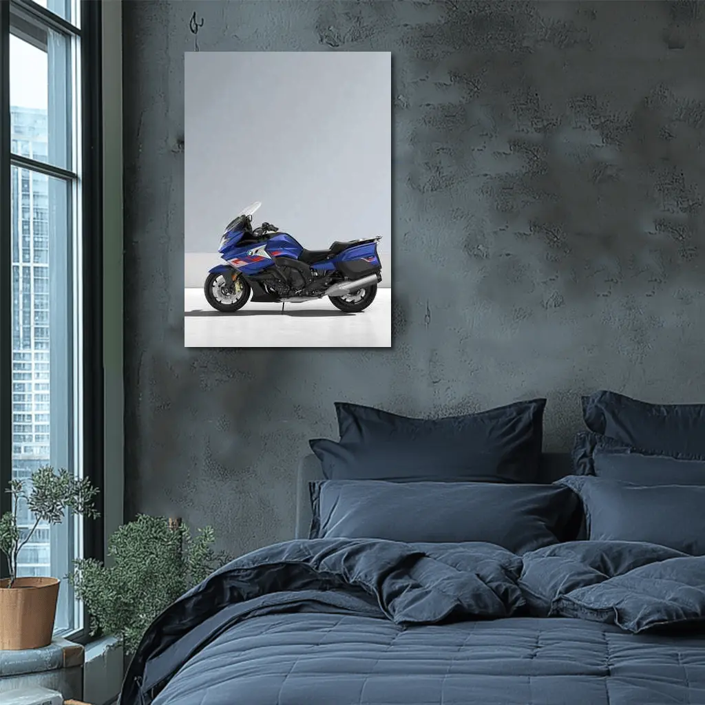 BMW Touring Motorcycle Blue Gray Studio – Wall Art