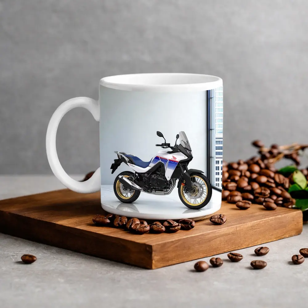 Honda Africa Twin Adventure Motorcycle White Studio – Mugs