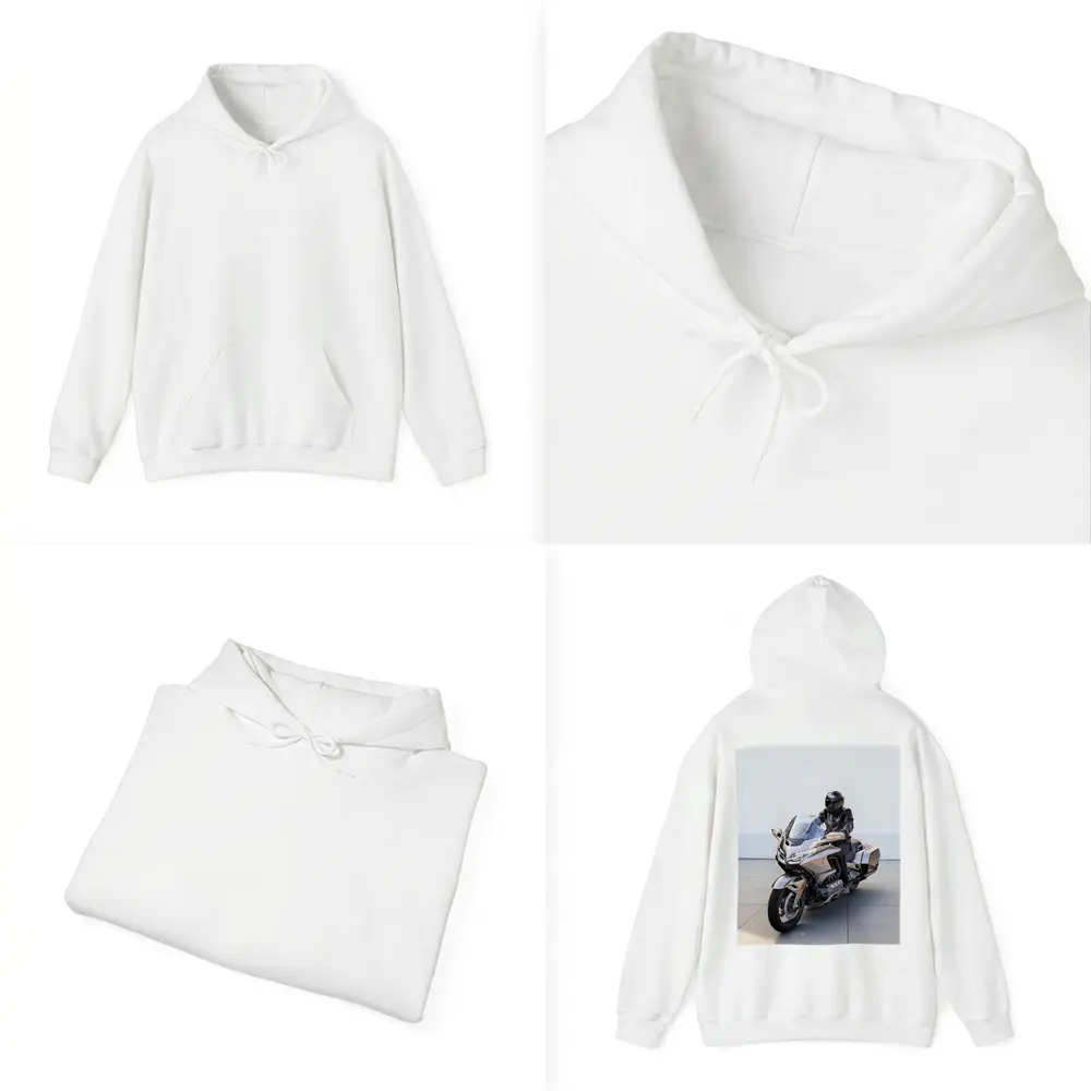 Honda Gold Wing Rider Gray Urban Setting – Hoodies
