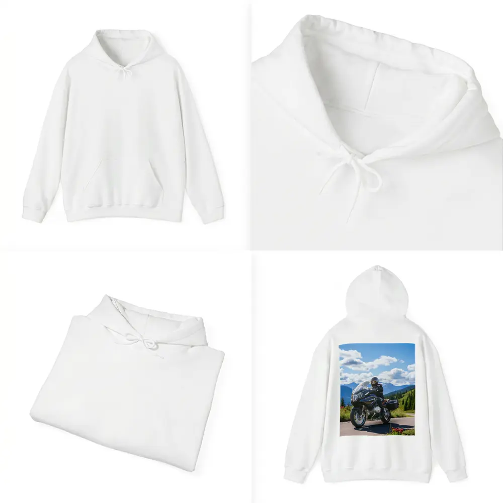 BMW Motorcycle Rider Mountain Road Scenic View – Hoodies