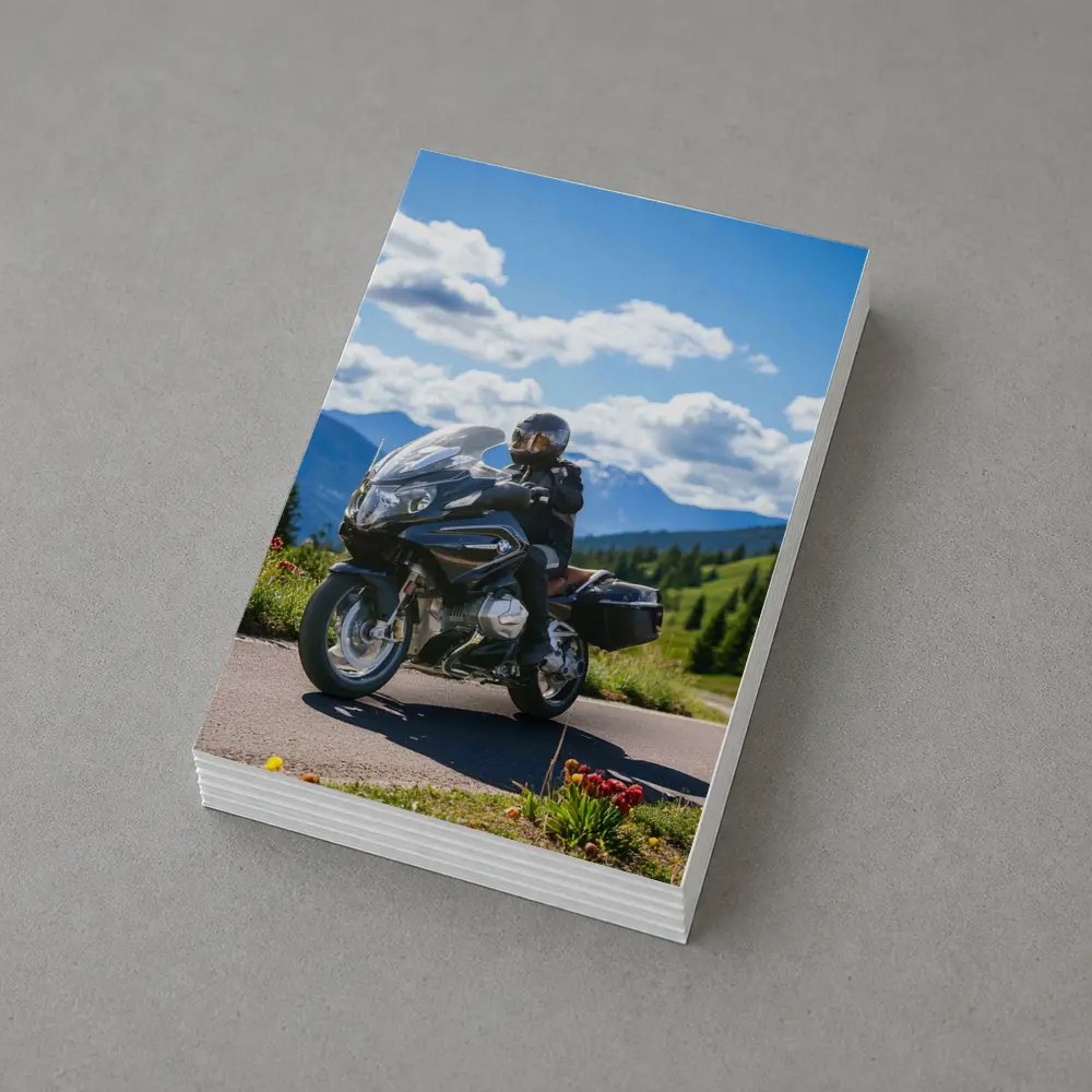 BMW Motorcycle Rider Mountain Road Scenic View – Postcards