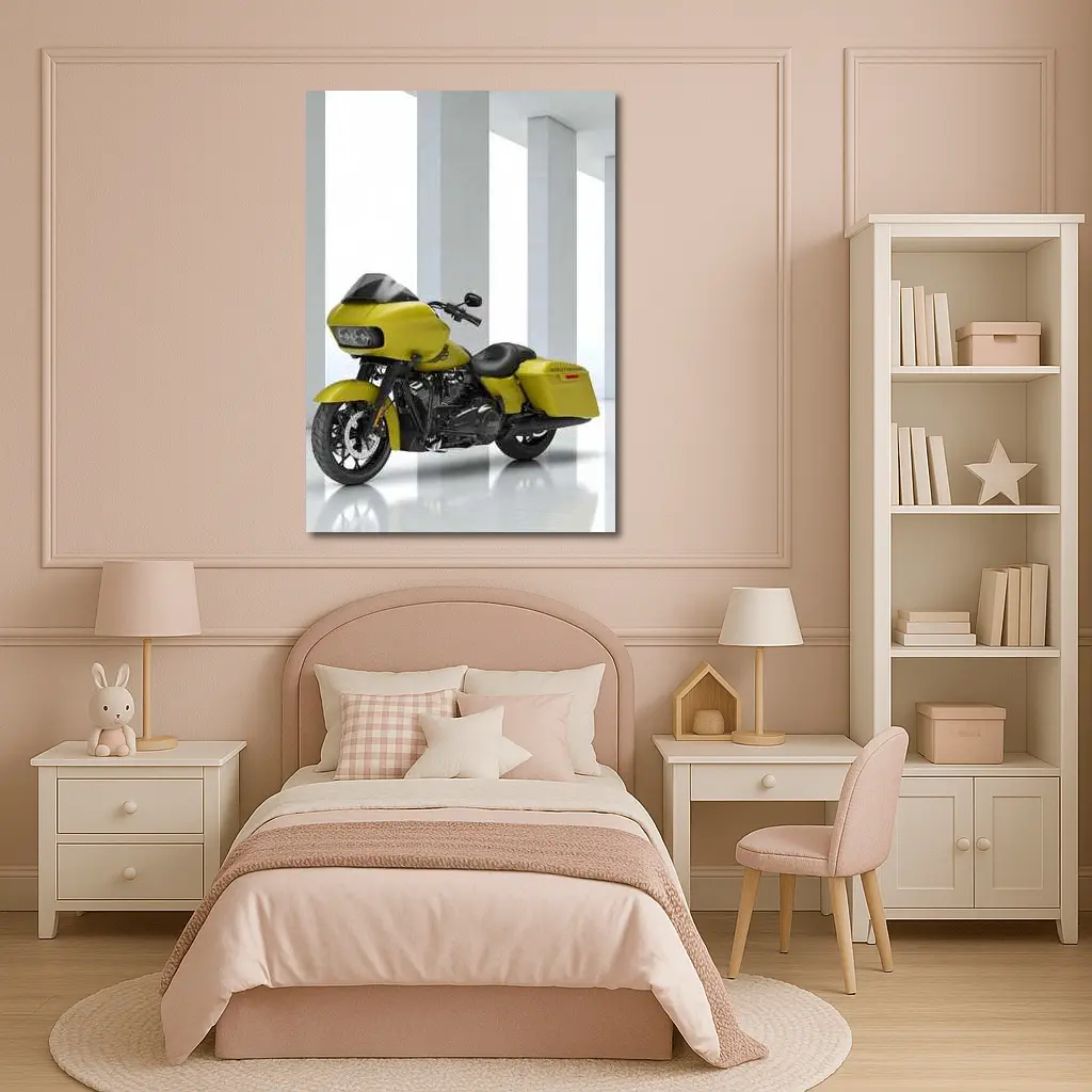 Harley Davidson Road Glide Yellow Studio Shot – Wall Art